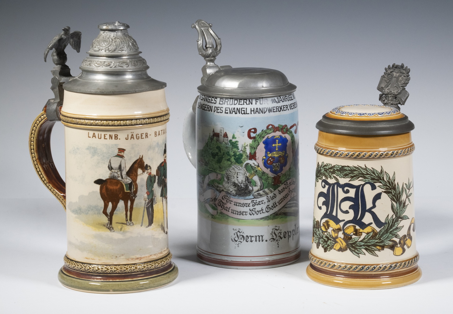 METTLACH 1/2-LITER STEINS Lot of