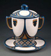 METTLACH #2974 PUNCH BOWL & UN