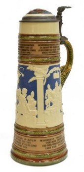METTLACH BEER STEIN, BLACK WHA