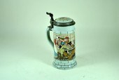 METTLACH ETCHED STEIN W/TAVERN