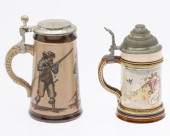 METTLACH MINSTREL STEIN AND AN