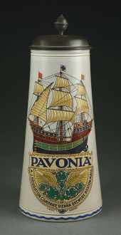 METTLACH PAVONIA BREWERY STEIN