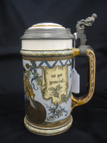 Mettlach Pottery Beer Stein #1932