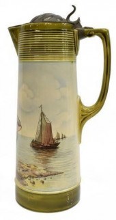 METTLACH POTTERY BEER STEIN, F