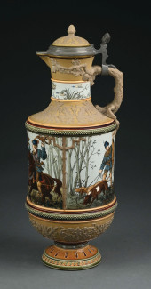 METTLACH STEIN #1690 W/ MEN HU