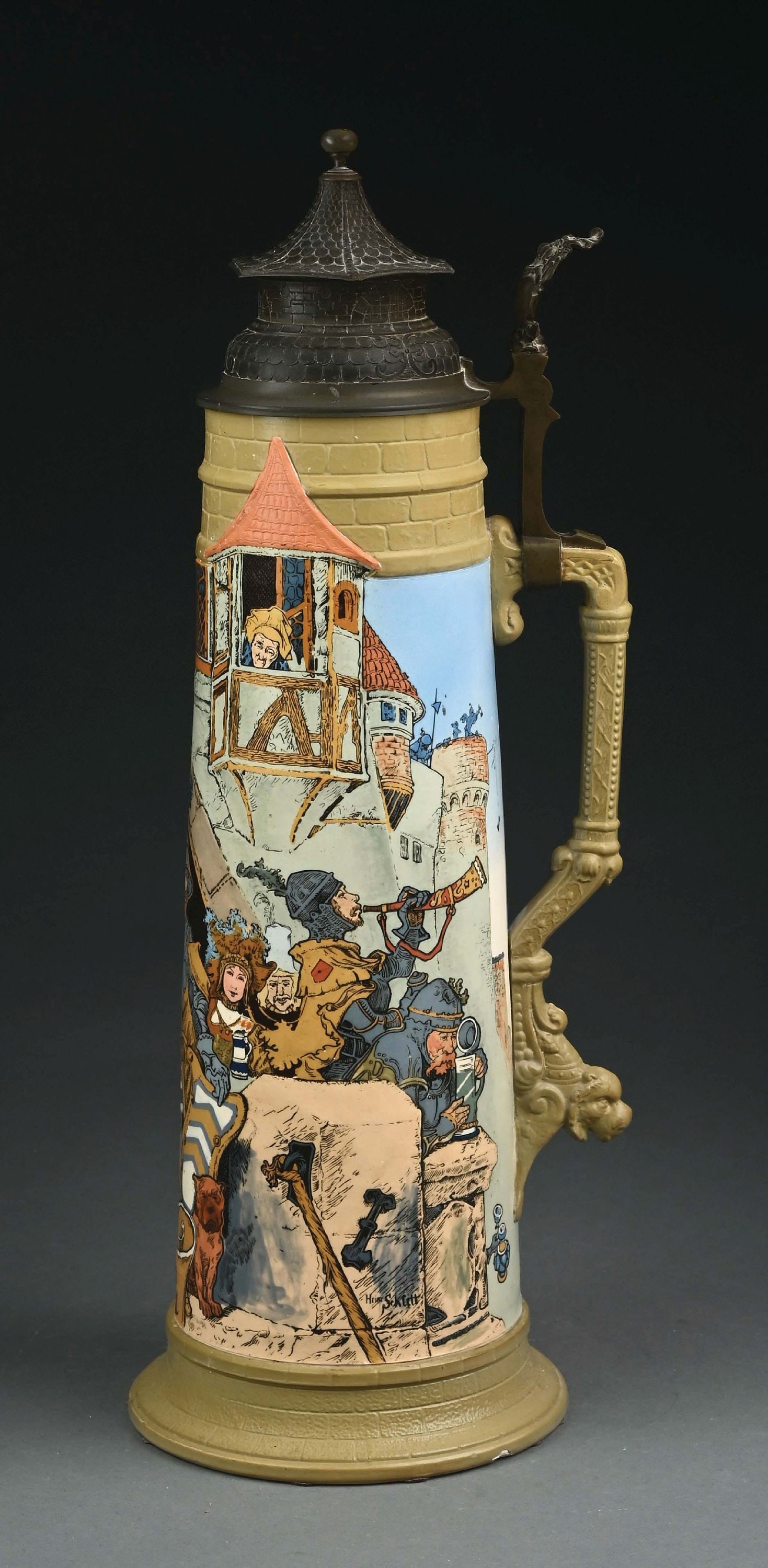 METTLACH STEIN #2524 W/ CASTLE