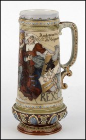 METTLACH STEIN. H. Schlitt Gam