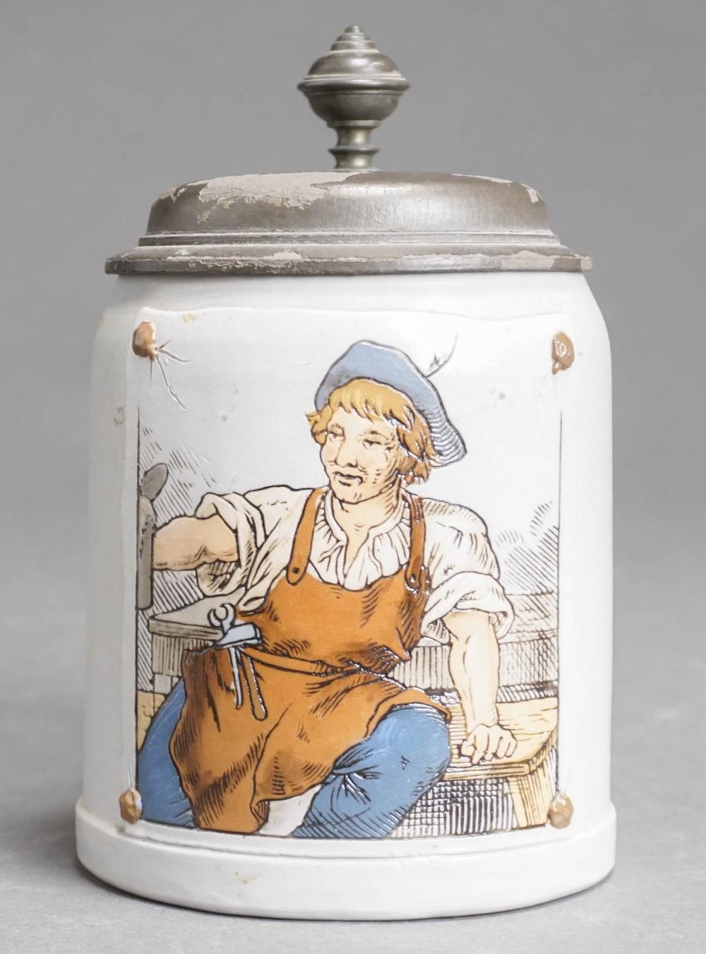 METTLACH STONEWARE AND PEWTER