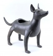 MEXICAN BLACK POTTERY DOG OAXA