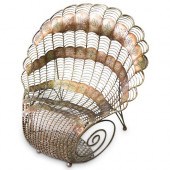 MEXICAN BRASS PEACOCK CHAIRDES