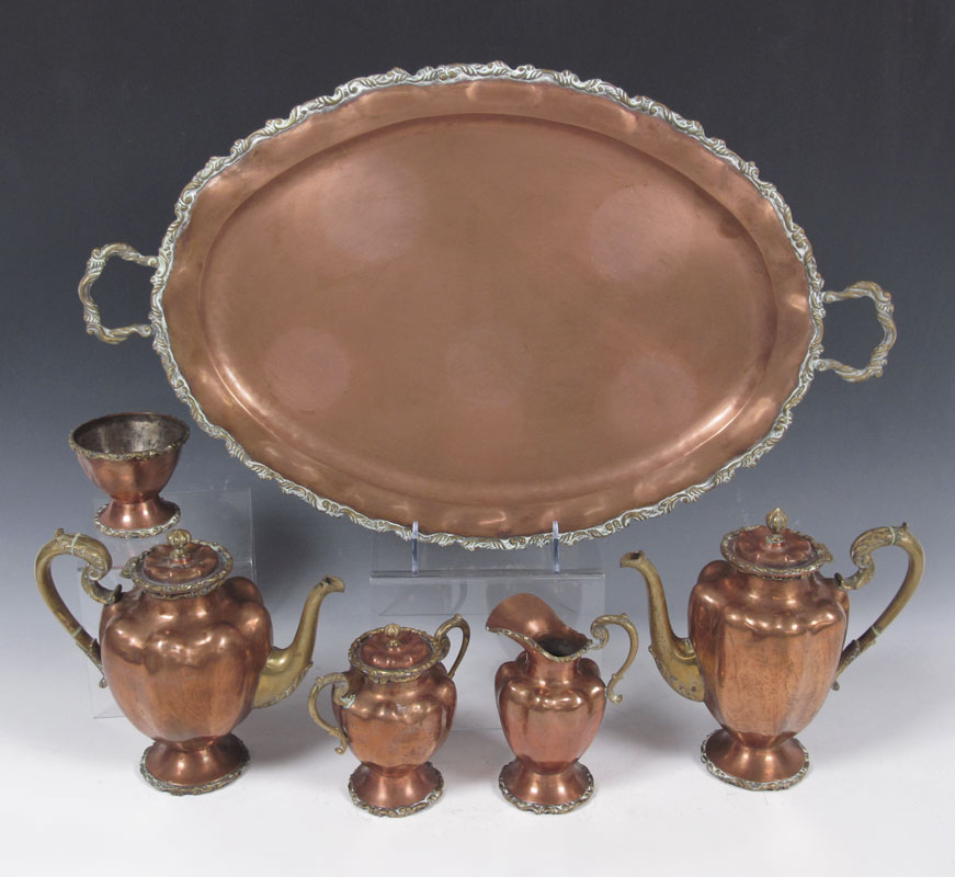 MEXICAN COPPER AND BRASS TEA AND