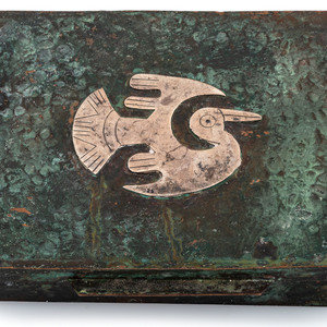 Mexican Copper Box, with Silver
