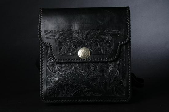MEXICAN EMBOSSED BLACK LEATHER