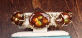 MEXICAN FIRE AGATE AND GOLD BR