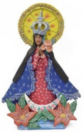MEXICAN FOLK ART CERAMIC VIRGE