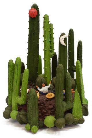 MEXICAN FOLK ART POTTERY CACTUS