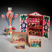 MEXICAN FOLK ART RETABLO, CROS