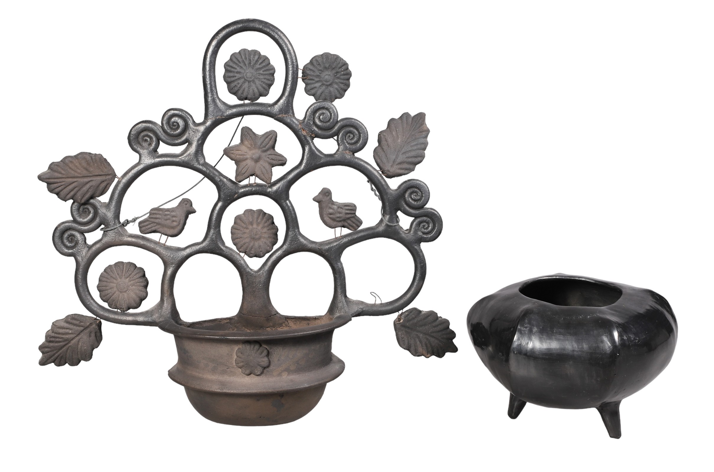 Mexican folk art water font and