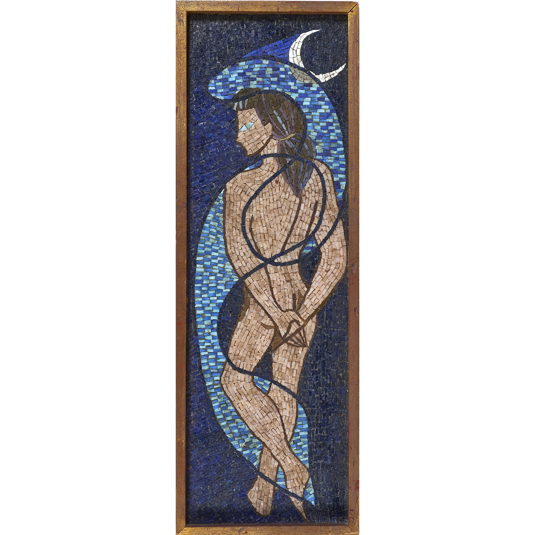 MEXICAN FRAMED GLASS MOSAIC PICTURE