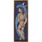 MEXICAN FRAMED GLASS MOSAIC PI