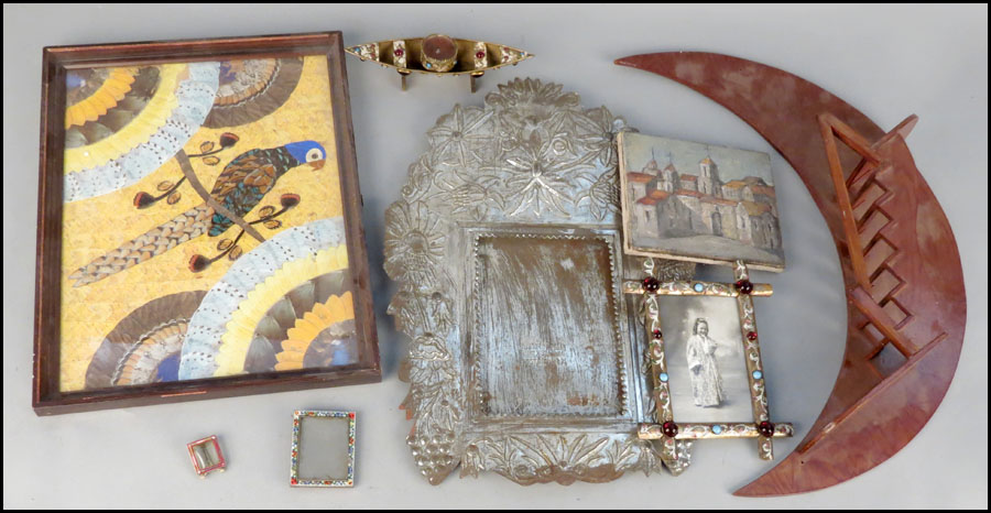 MEXICAN HAMMERED TIN FRAME.