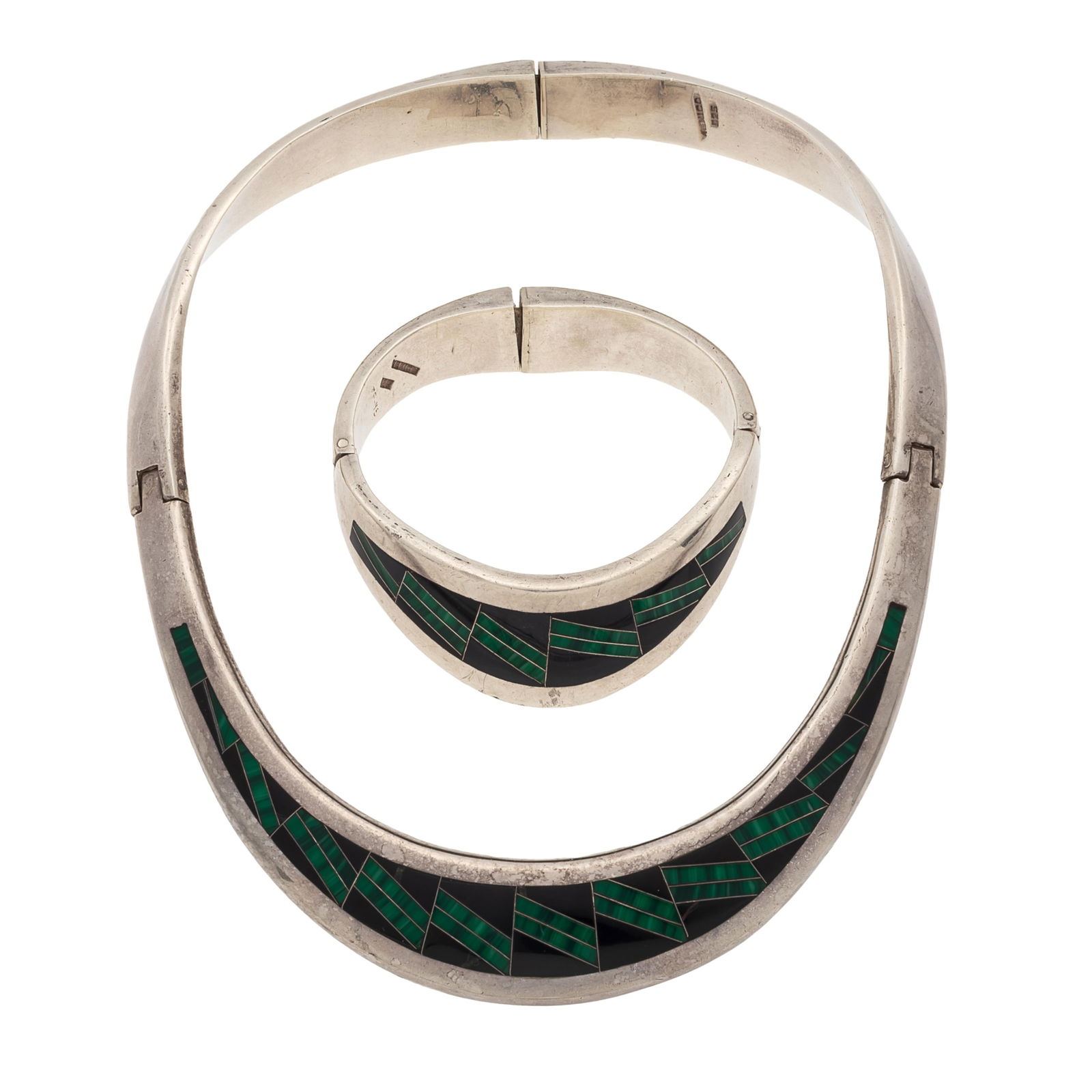 MEXICAN MALACHITE, ONYX, STERLING