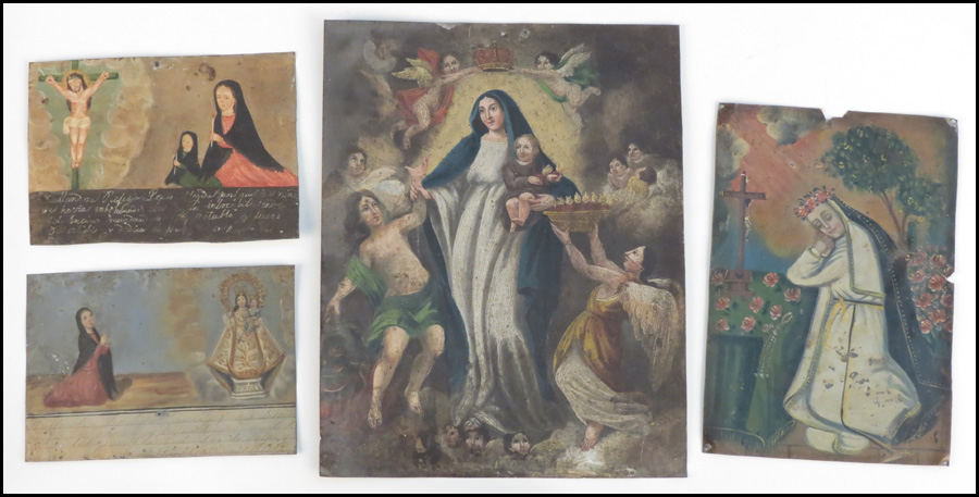 MEXICAN PAINTED TIN EX-VOTO.