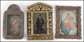 MEXICAN PAINTED TIN RETABLO OF