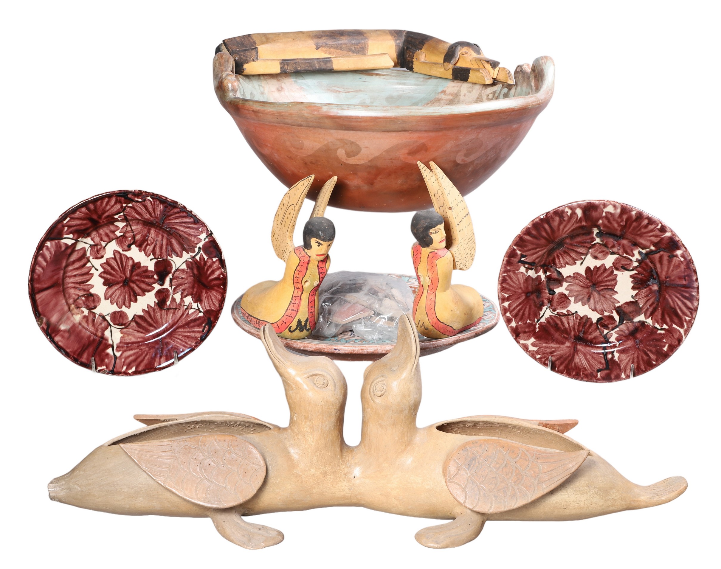 Mexican pottery and wood carvings
