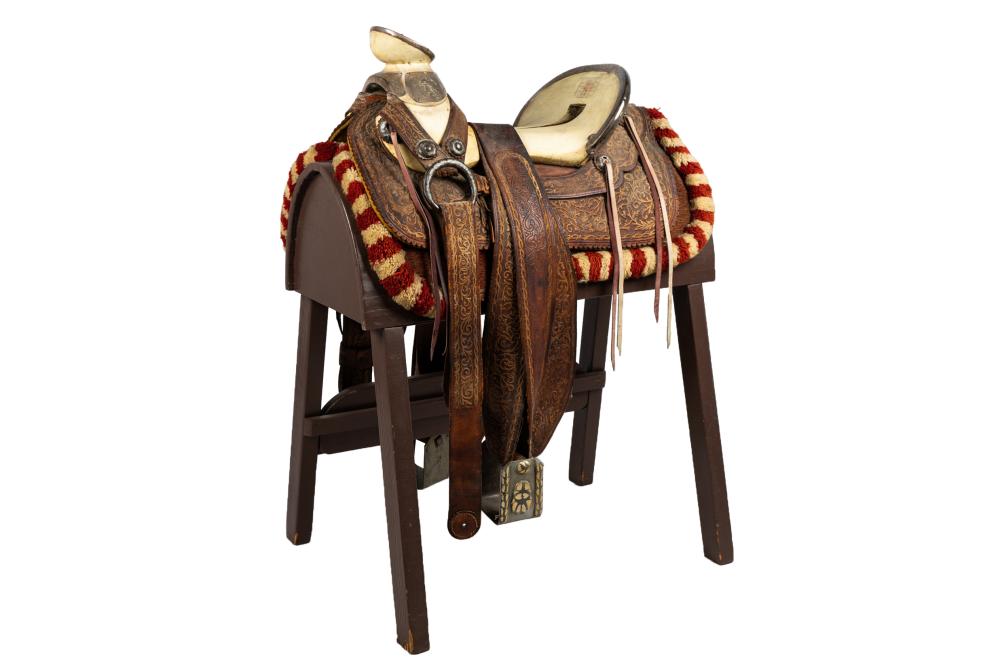 MEXICAN SILVER-MOUNTED LEATHER