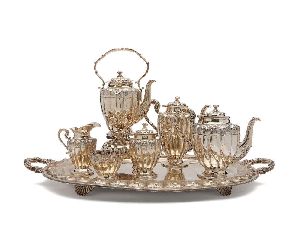 MEXICAN SILVER SIX PIECE COFFEE AND