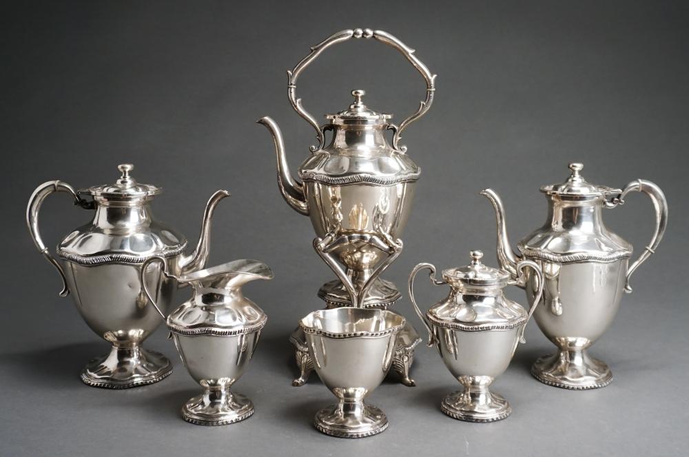 MEXICAN SILVER SIX-PIECE COFFEE AND
