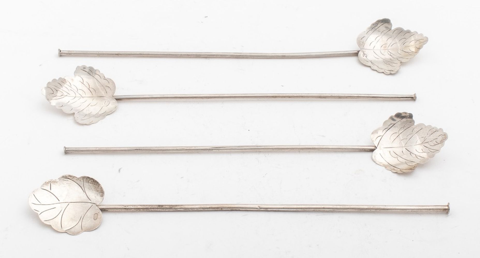 MEXICAN STERLING SILVER LEAF SPOONS