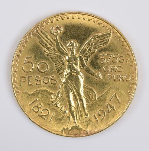 MEXICO 1947 50 PESOS GOLD