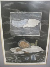 Mexico Etching ''El Sueno'' by