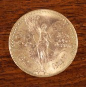 MEXICO FIFTY PESOS GOLD COIN,