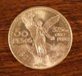 MEXICO FIFTY PESOS GOLD COIN,