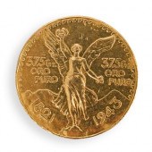 MEXICO GOLD 50 PESOS 1943 COIN