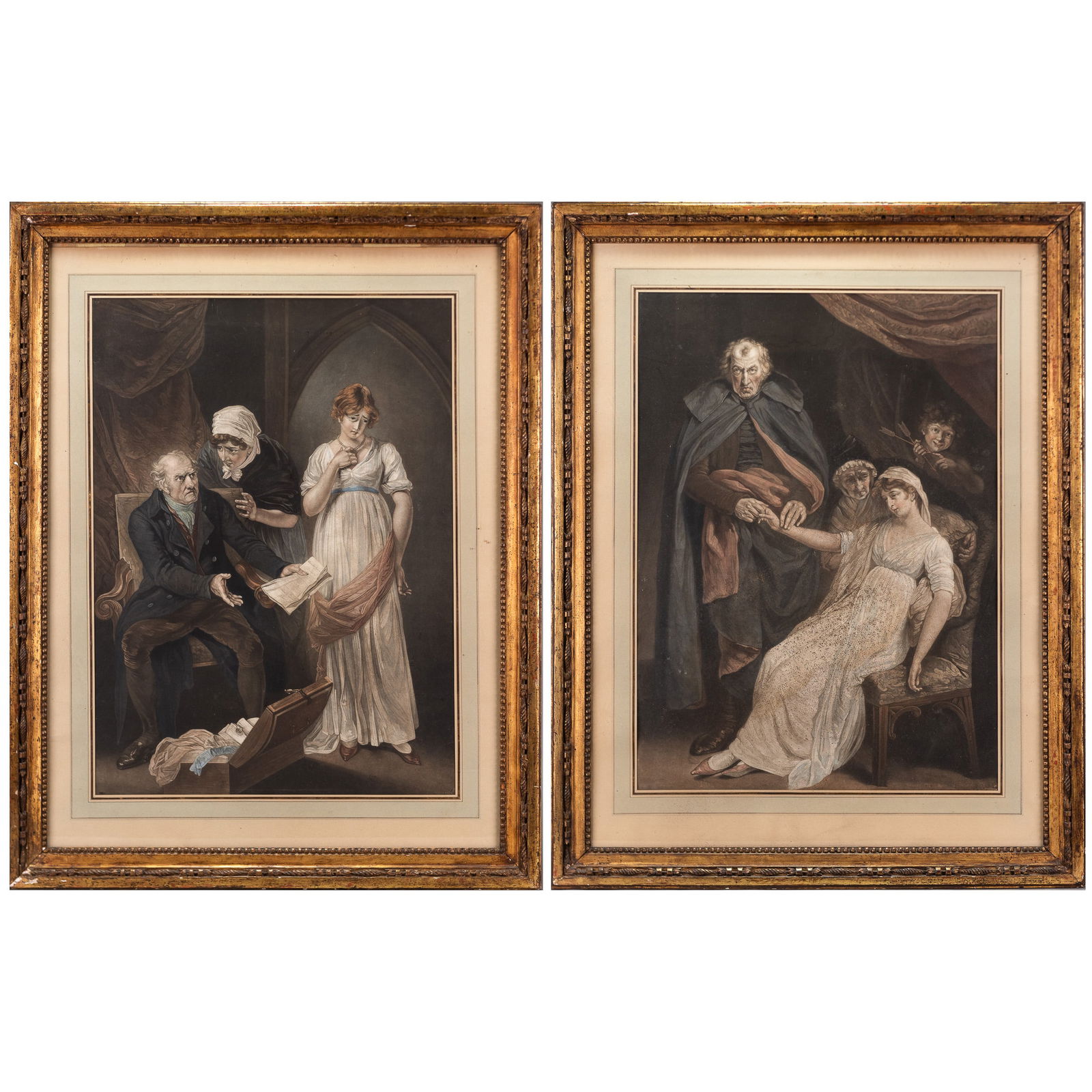 MEZZOTINT WITH HAND COLORING, AFTER