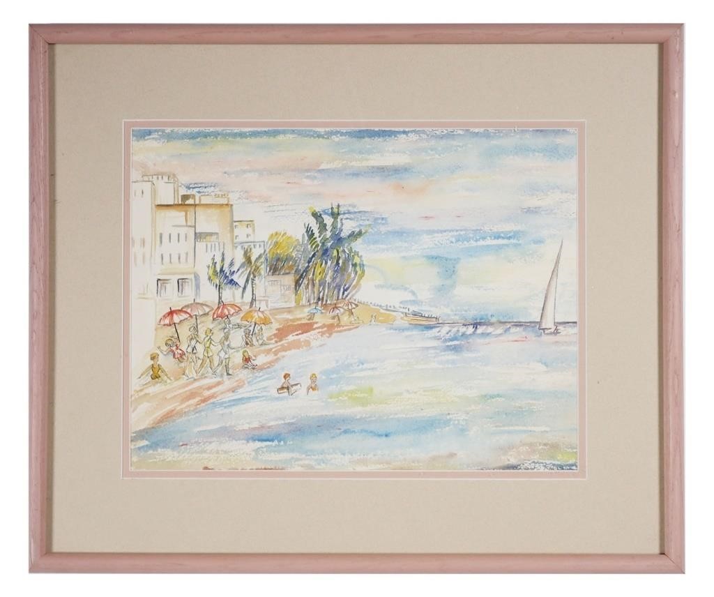 MIAMI BEACH WATERCOLOR, CIRCA 1958,