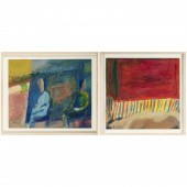 MIAO XIAOCHUN, (2) OIL ON PAPE