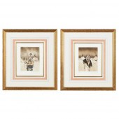 MICHAEL COLEMAN, PAIR OF ETCHI