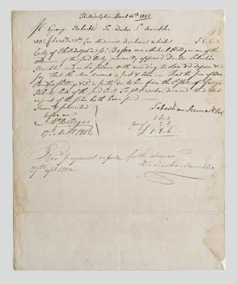 Michael Hillegas signed document,
