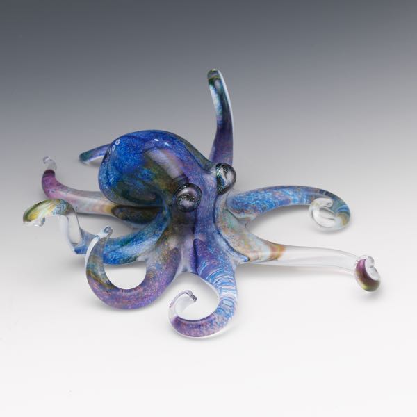 MICHAEL HOPKO ART GLASS OCTOPUS 