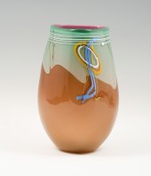 MICHAEL JOPLIN ART GLASS VASE:
