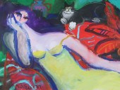MICHAEL LEU OIL ON PAPER WOMAN