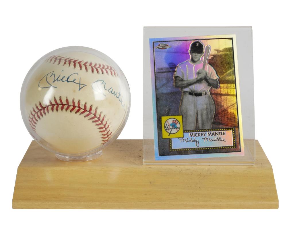 MICKEY MANTLE SIGNED BASEBALL &