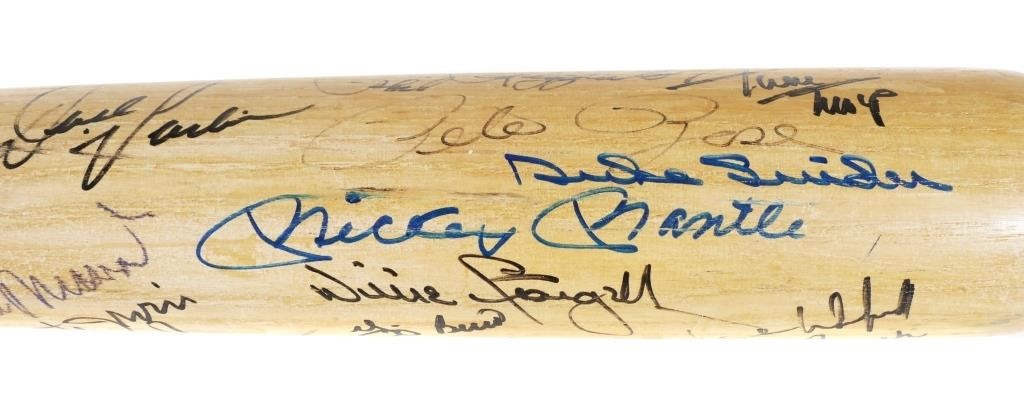 MICKEY MANTLE SIGNED BAT, DIMAGGIO,