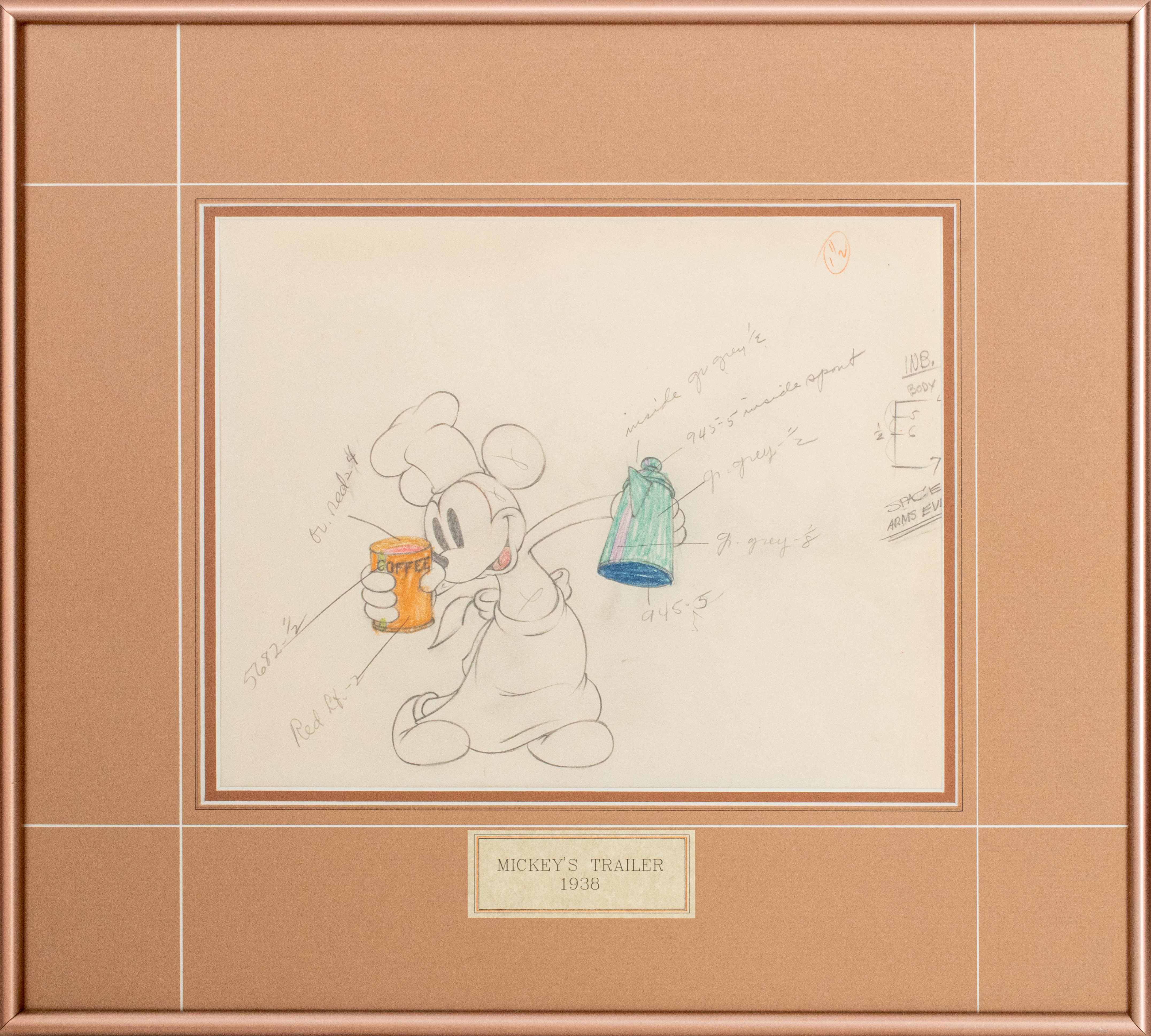 MICKEY'S TRAILER MODEL SHEET PENCIL