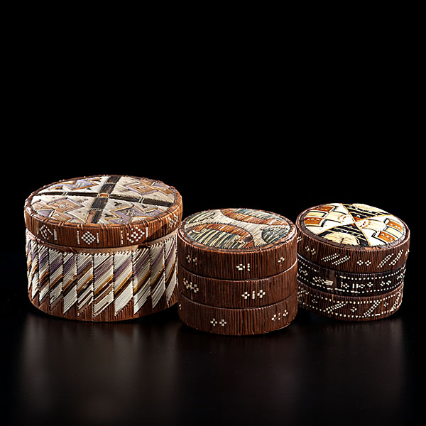 Micmac Quilled Boxes lot of 3